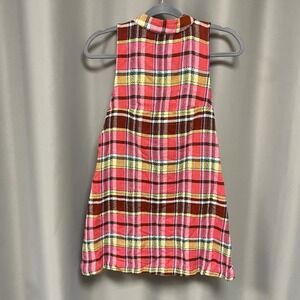 Free people Plaid dress Sleeveless Top Bow on back